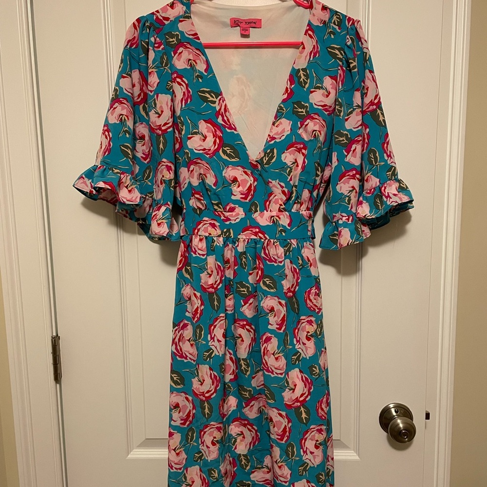 Betsey Johnson Blue Rose Dress